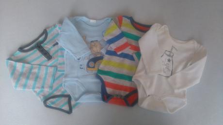 Chlapčenské body s dlhým rukávom 4 ks, 68–80