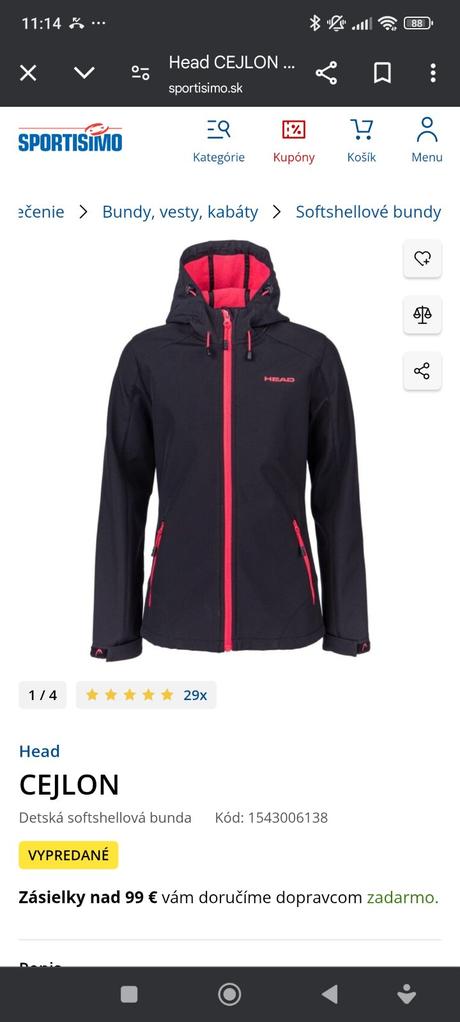 Detská softshellová bunda head 140-146, 140