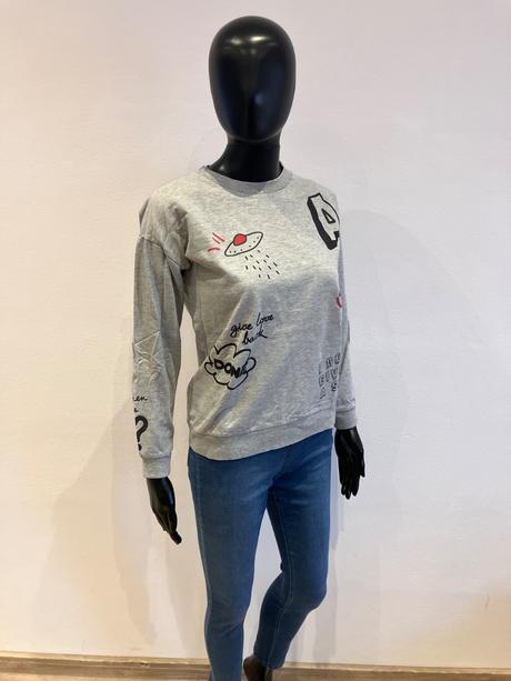 Dámska mikina s nápisom a potlačou (xs), sinsay,xs