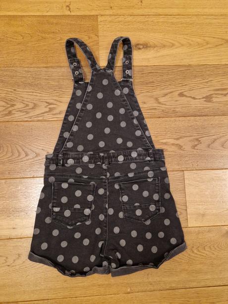 Dievcenske bodkovane riflove kratasy na traky 140, vertbaudet,140