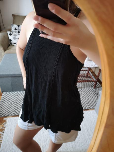 Vzdušný čierny top hollister, hollister,m