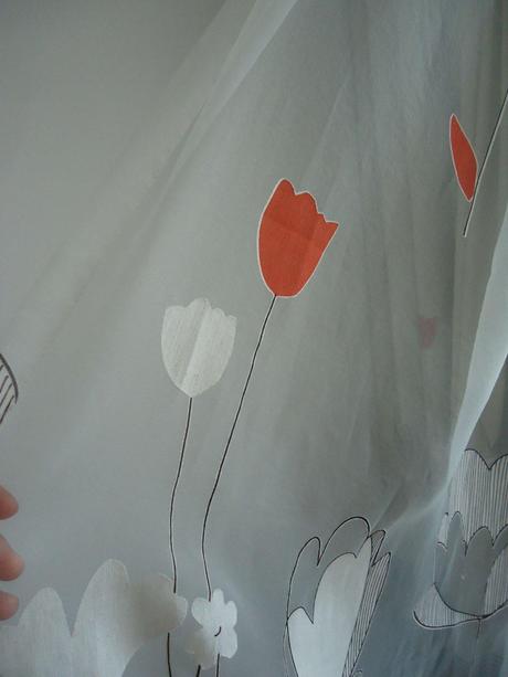 Záclona+záves set s rovnakým vzorom na veľké okno,