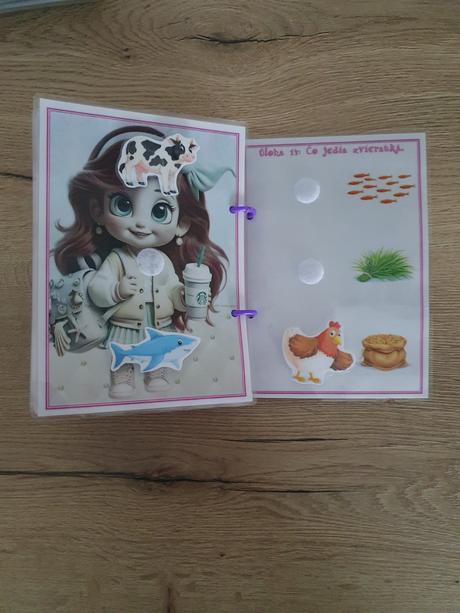 Pracovný zošit na suchý zipa dievčatko od 1 rok., 