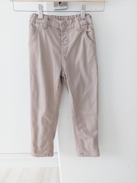 Béžové/bledohnedé zateplené nohavice, 110