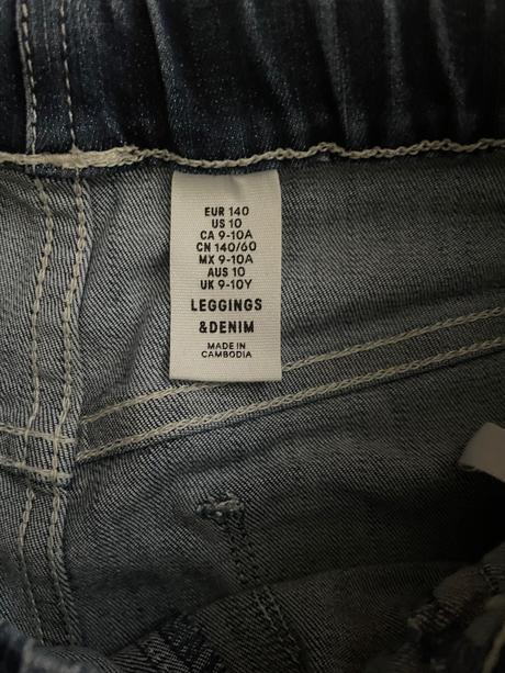Leggins denim 9-10 rokov, h&m,140