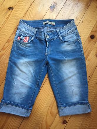 Dámske riflové trištvrťáky, s