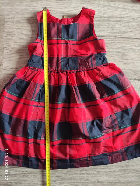 Vianočné červené karované šaty, lindex,92