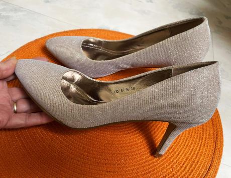 Luxusné lurexové lodičky, 38