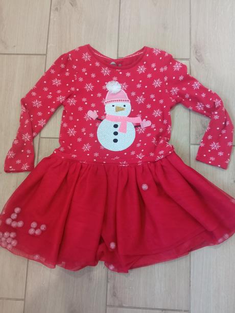 Vianočné šaty so snehuliakom, 110