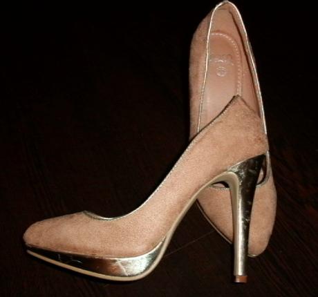 Skvelé zlato-béžové lodičky - aj na ples, 38