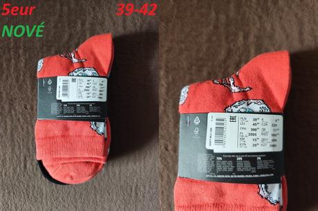 Ponožky dlhé 3-balenie bavlna modré-čierne-červené, 39 / 42
