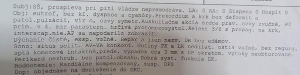 Je lekárska správa kamoškinho syna vážna?