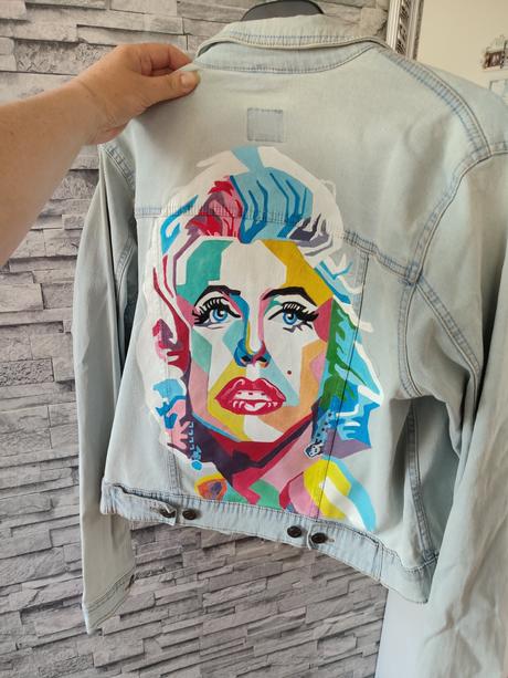 Štýlovo-maľovaná riflovka marylin mon, 40