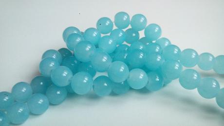 Korálky sklenené modré 10 mm, 