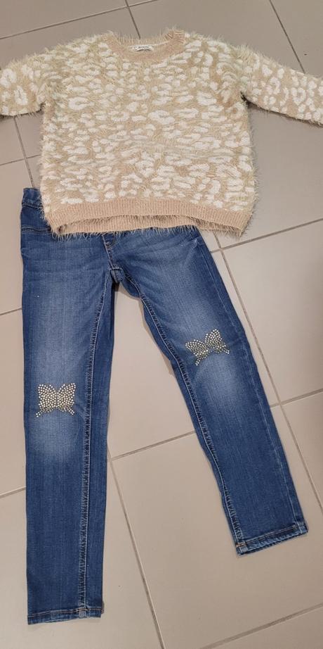 Nohavice + pulover, 128