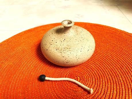 Kameninová vintage olejová lampa, 