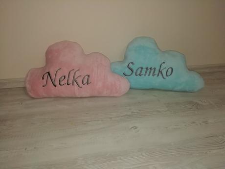 Vankúš obláčik s menom, šírka (cm): 45,dĺžka (cm): 30