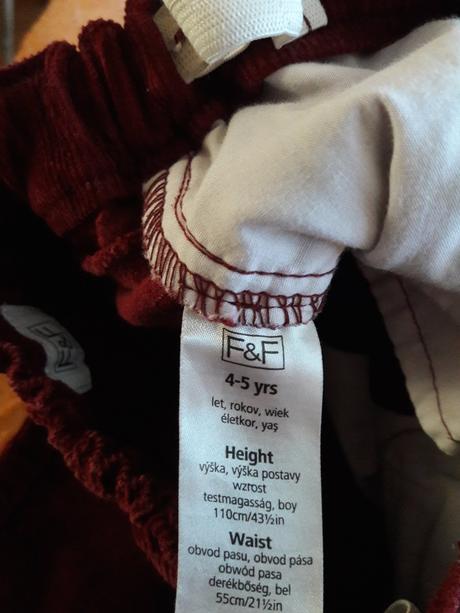 Menčestrové nohavice, f&f,110