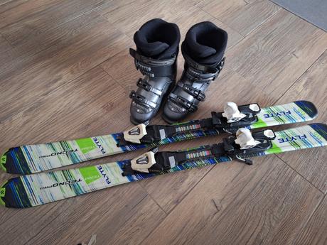 Lyže 110cm + lyžiarky, 110-119 cm