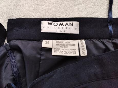 Tmavomodrá biznis sukňa, h&m,36