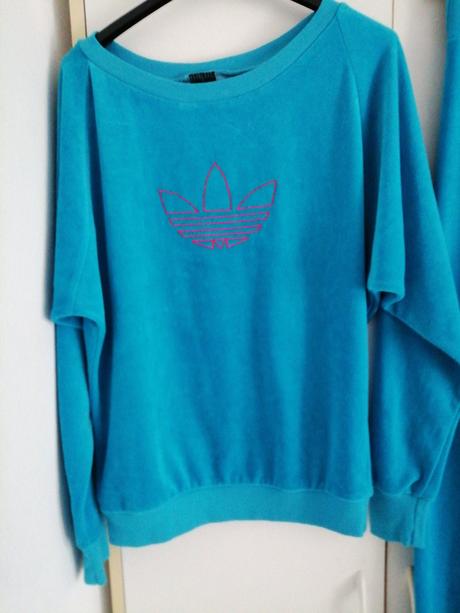 Komplet tyrkysovy adidas, sametovy vel. m, adidas,m