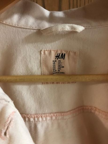 Riflova bunda biela do ruzova xs/170, h&m,170