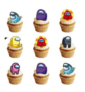 Tortový zápich among us (24ks) - skladom, tz-181,