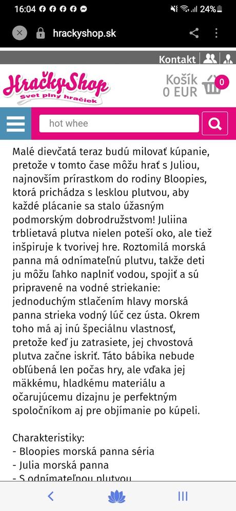 Kúpacia bábika julia, 