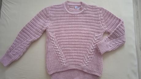 Pulóver staroružovej farby s perličkami, veľ.140, 140