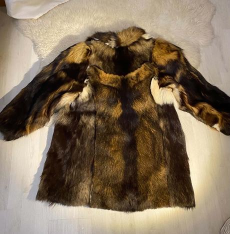 Vintage kožušinový kabát oversized m/l, m