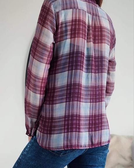 Jemne priehľadná karovaná blúzka h&m, h&m,m