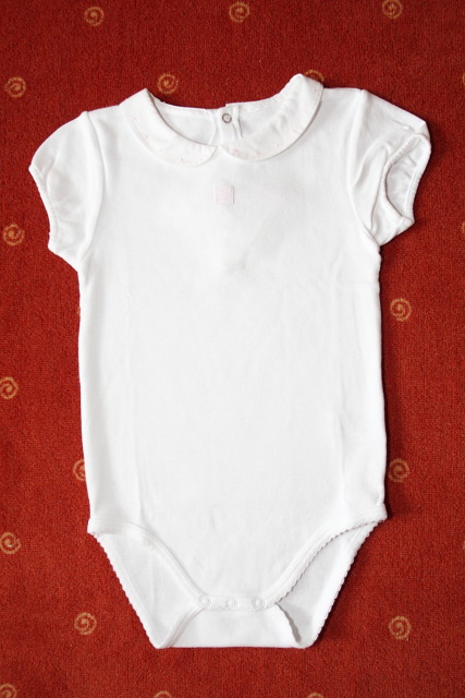 Jacadi - biele body s krátkym rukávom - nenosené, jacadi,80