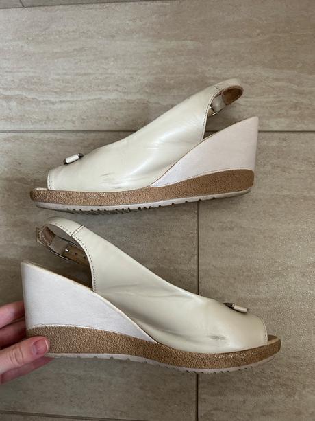 Kožené sandále na platforme -37, 37