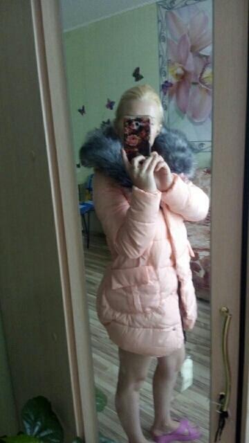 Krásna ružová bunda na zimu, m