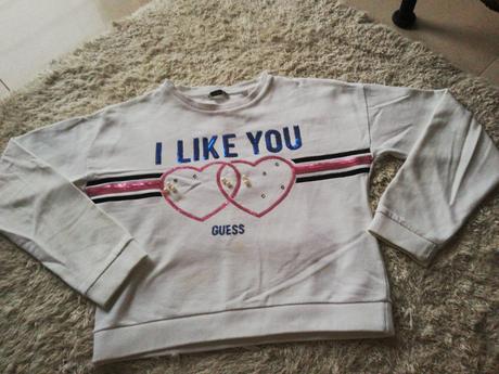 Nádherný set guess - mikina a plysovana sukňa 10 r, guess,140