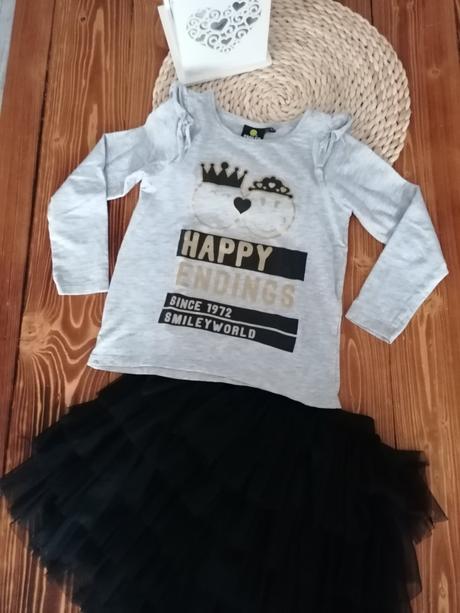 Tričko s volánom svetlošedé, lindex,110