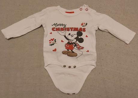 Vianočné body biele mickey mouse 62, disney,62