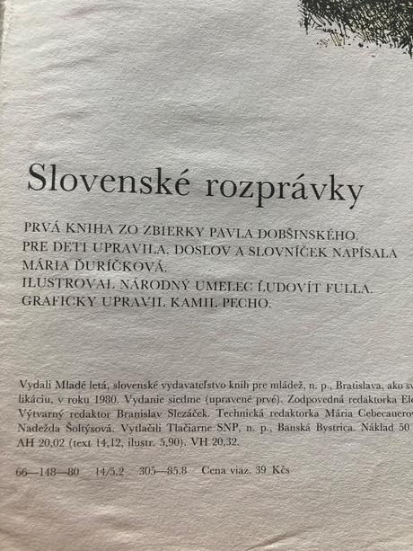 Slovenské rozprávky 1. pavol dobšinský (1980), 