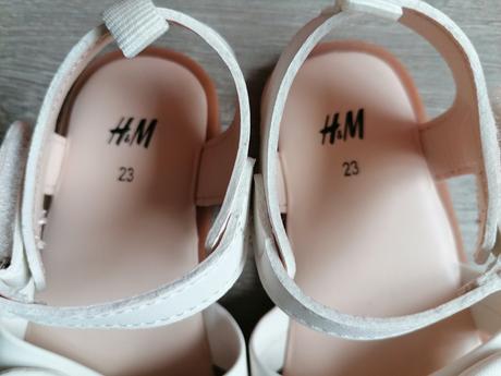 Biele sandalky, h&m,23