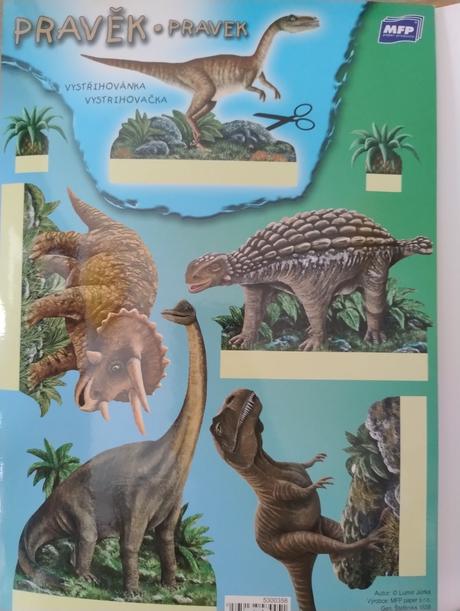 Obťahovanie šablón,vystrihovačka dinosaury,