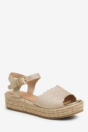 Zlaté sandále s korkovým opätku, next,41