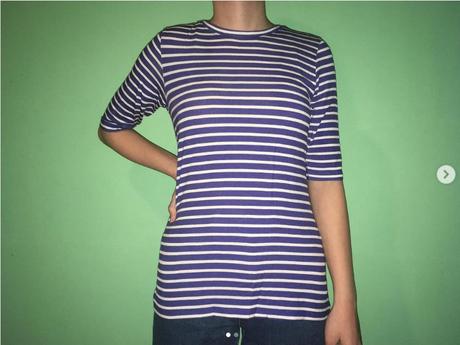 Zaujimave elasticke znackove tricko predlzene, h&m,s