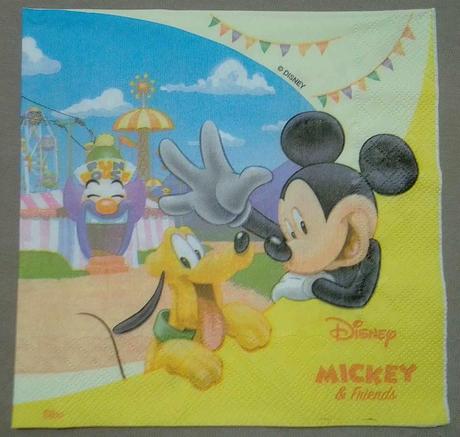 Servítka mickey a pluto v lunaparku 4ks (s348),