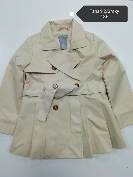 Prechodný béžový kabát trenčkot tahari, 98