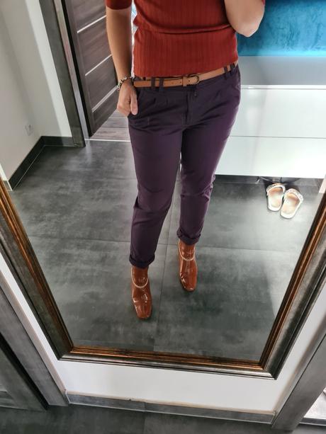 Fialové chino nohavice, authentic,m