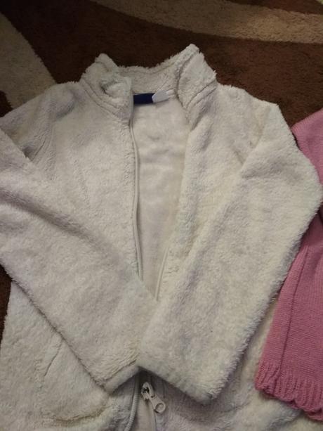 Chlpatá mikina a ružový svetrík 2 kusy, 110