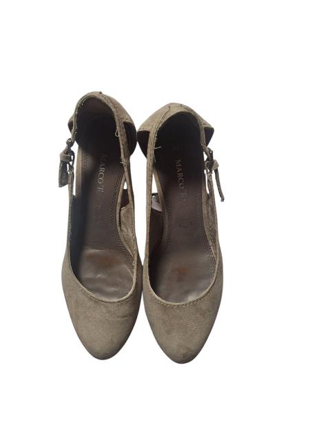 Dámske kožené sandálky na opätku, marco tozzi,37