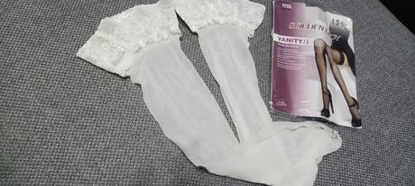 Samodržiace pančuchy biele s/m, s