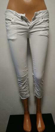Dámske biele elastické 3/4 nohavice, taglia, xs