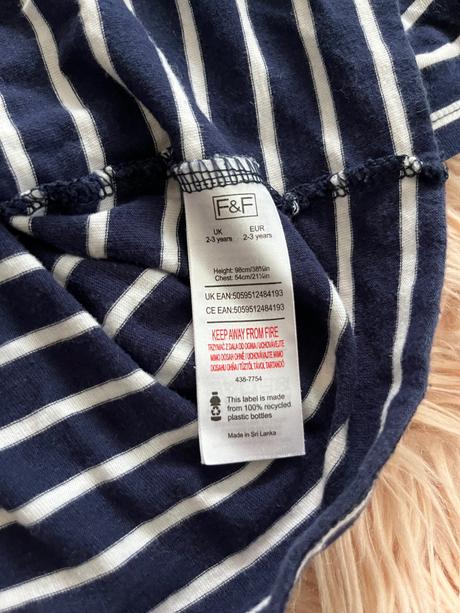 Šaty modry pasik, f&f,98